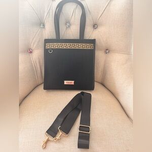 Versace GWP Black canvas Tote with Gold Detailing NEW sizev10x10x5